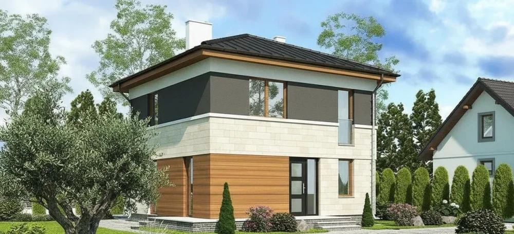 Проект Двухэтажный дом 9 на 9, 103 м2