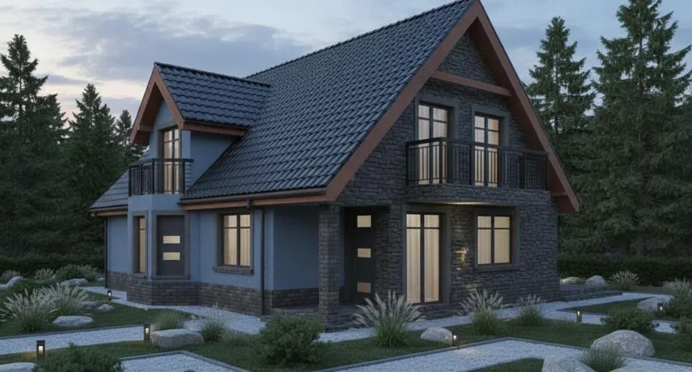 Проект Двухэтажный дом 14 на 14, 206 м2