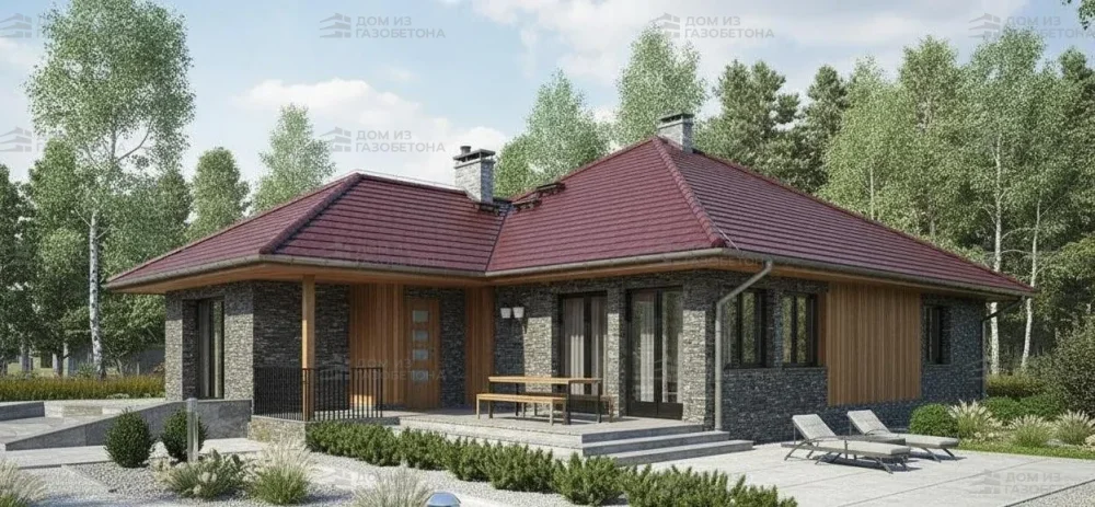 Проект Одноэтажный дом 12 на 18, 153 м2