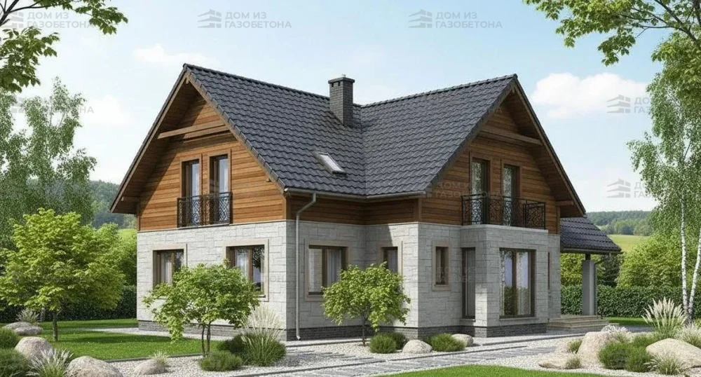 Проект Двухэтажный дом 15 на 10, 179 м2