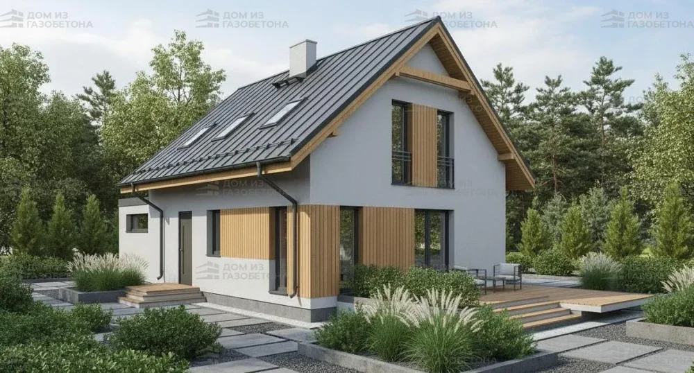 Проект Двухэтажный дом 14 на 9, 121 м2